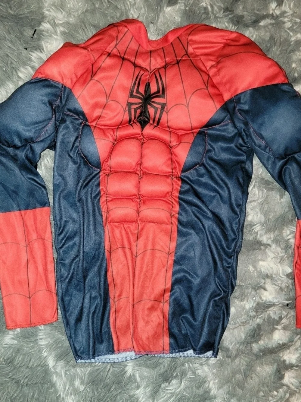 Spider Hero Red & Blue Kids Muscle Costume Top